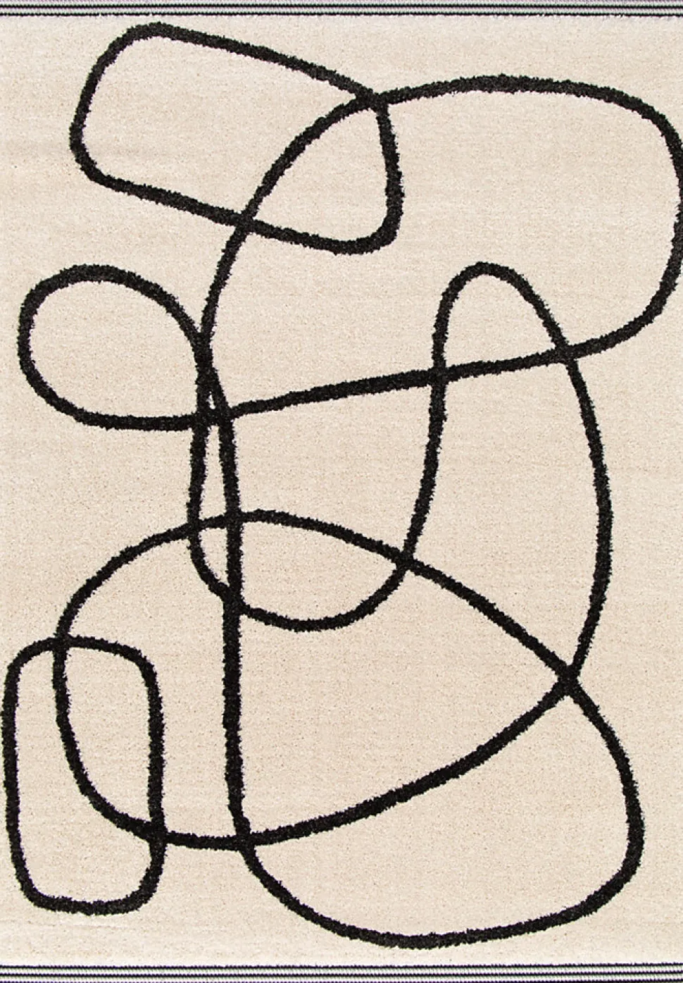 Tapis Chios Lines GoodHome noir et blanc L.230 x L.160 cm