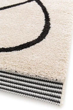 Tapis Chios Lines GoodHome noir et blanc L.230 x L.160 cm