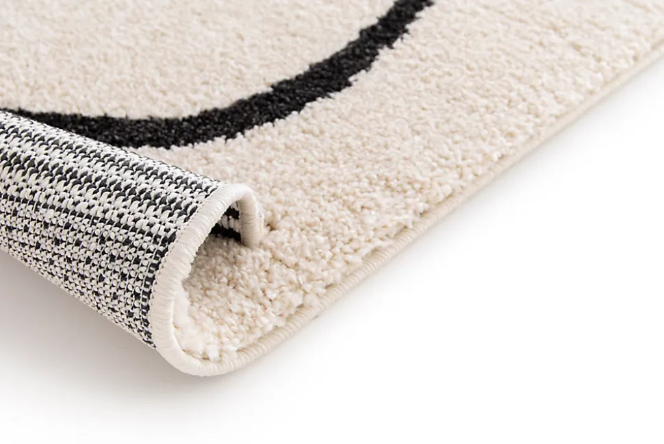 Tapis Chios Lines GoodHome noir et blanc L.230 x L.160 cm