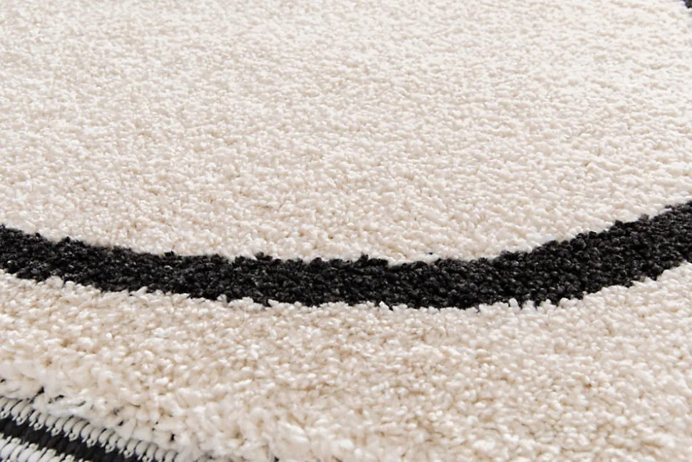 Tapis Chios Lines GoodHome noir et blanc L.230 x L.160 cm