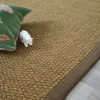 Tapis Coco - Delhi panama - Ganse coton marron - 140 x 200 cm