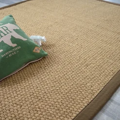 Tapis Coco - Delhi panama - Ganse coton marron - 140 x 200 cm