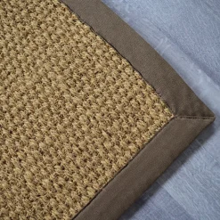Tapis Coco - Delhi panama - Ganse coton marron - 140 x 200 cm