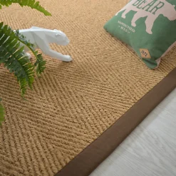Tapis Coco - Paravan chevron - Ganse coton marron - 80 x 150 cm