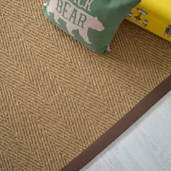 Tapis Coco - Paravan chevron - Ganse coton marron - 80 x 150 cm