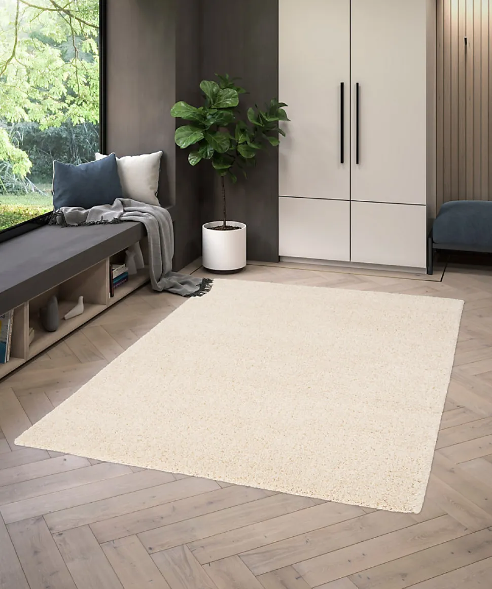 Tapis Coltrane GoodHome blanc cassé L.230 x L.160 cm