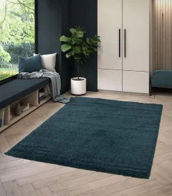 Tapis Coltrane GoodHome bleu foncé L.230 x L.160 cm