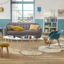Tapis Cosy'ness en jute & lurex D80 cm - Atmosphera