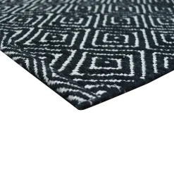 Tapis coton Diamond GoodHome 80 x 150 cm noir et blanc