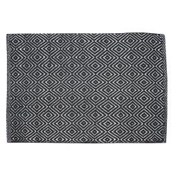 Tapis coton Diamond GoodHome L.230 x l.160 cm noir & blanc