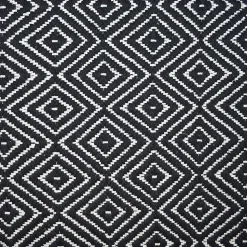 Tapis coton Diamond GoodHome L.230 x l.160 cm noir & blanc