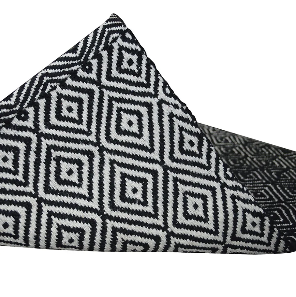 Tapis coton Diamond GoodHome 60 x 90 cm noir et blanc