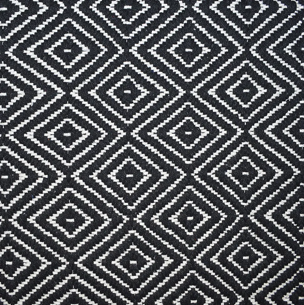 Tapis coton Diamond GoodHome 60 x 90 cm noir et blanc