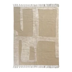 Tapis déco à franges abstrait en coton 140x200cm