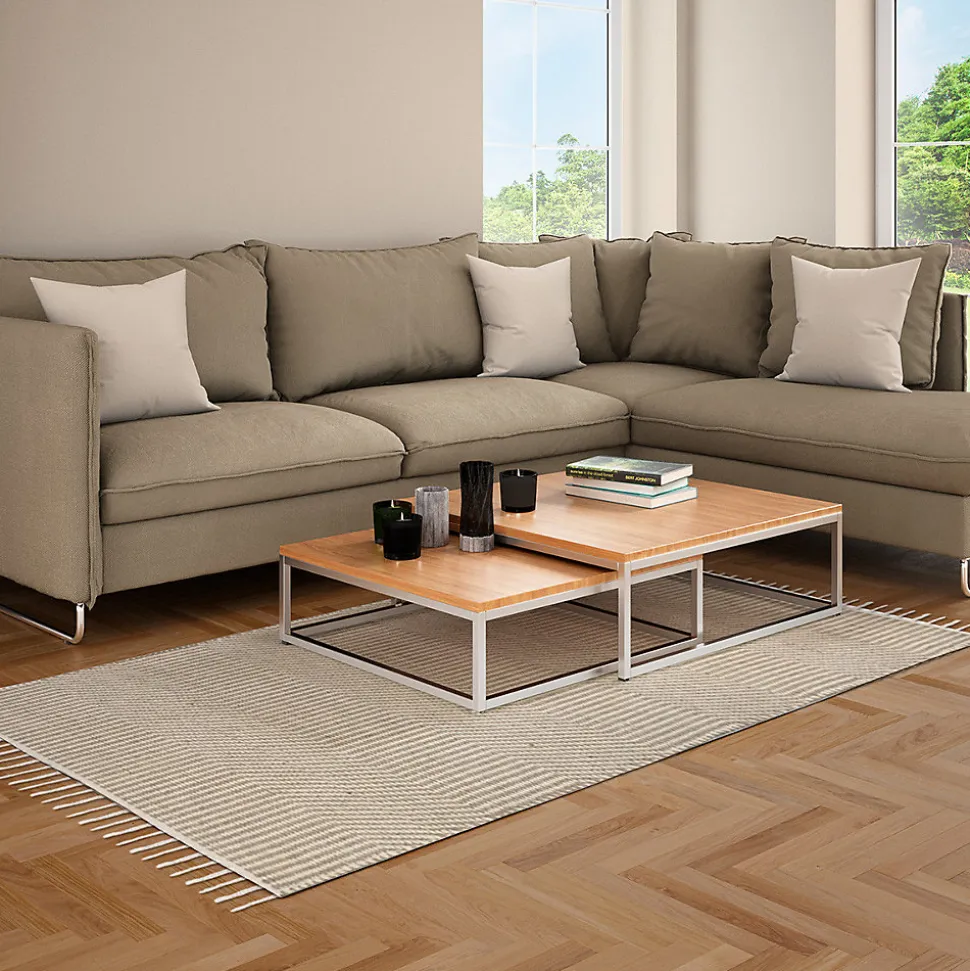 Tapis déco à franges en fibre naturelle et coton 60x120cm