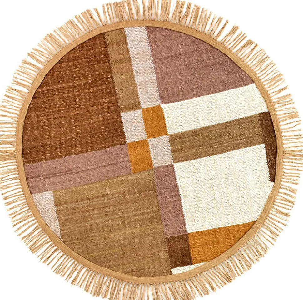 Tapis de coton multicolor 180 cm diam.