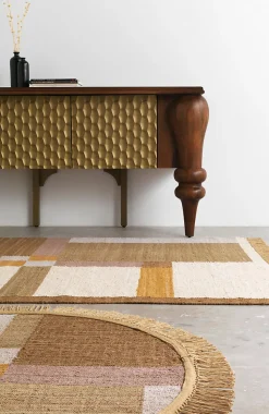 Tapis de coton multicolor 180 cm diam.