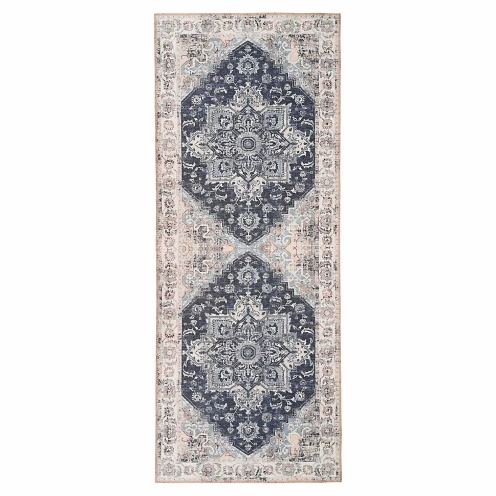 Tapis de couloir bleu 80 x 200 cm