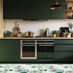 Tapis de cuisine absorbant en vinyle antidérapant Green Palms 50x120