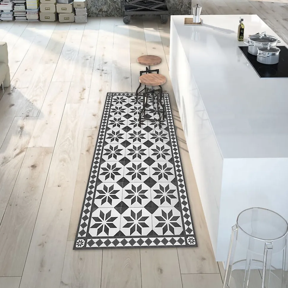 Tapis de Cuisine antidérapant en Vinyle Plancher de Style Antique 50x240 cm