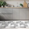 Tapis de Cuisine antidérapant en Vinyle Petites Carreaux Gris 50x120