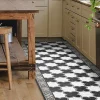 Tapis de Cuisine antidérapant en Vinyle Marbre en Damier 50x240 cm