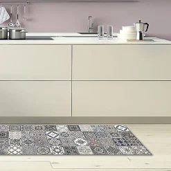 Tapis de Cuisine antidérapant en Vinyle Carreaux à Effet Vintage 50x180 cm