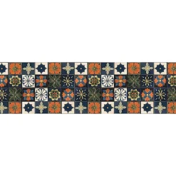 Tapis de Cuisine antidérapant en Vinyle Fleur Vintage 50x180