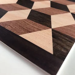 Tapis de Cuisine antidérapant en Vinyle Parquet Géométrique 50x180 cm