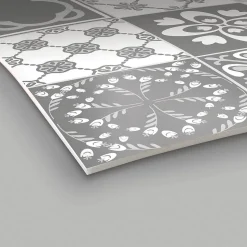 Tapis de Cuisine antidérapant en Vinyle Petites Carreaux Gris 50x300