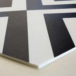 Tapis de Cuisine antidérapant en Vinyle Fantaisie en Noir et Blanc 50x180 cm