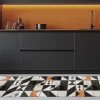 Tapis de Cuisine antidérapant en Vinyle Noir et Blanc Vintage 50x300