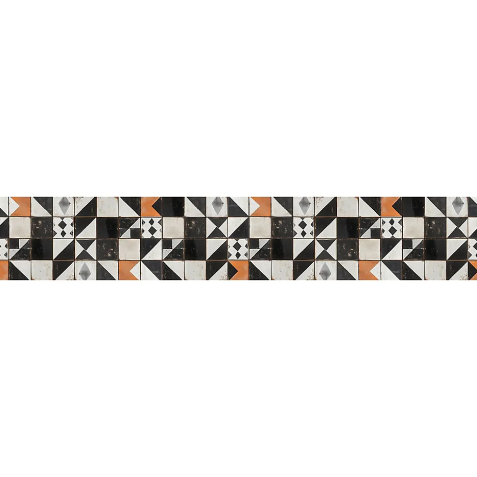 Tapis de Cuisine antidérapant en Vinyle Noir et Blanc Vintage 50x300