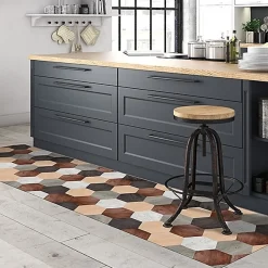 Tapis de Cuisine antidérapant en Vinyle Fantaisie de Bois 50x240 cm