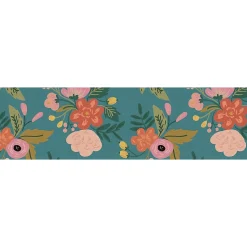 Tapis de Cuisine antidérapant en Vinyle Fleurs et Jute 50x180