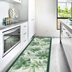 Tapis de Cuisine antidérapant en Vinyle Vert des Tropiques 50x240 cm