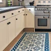 Tapis de Cuisine antidérapant en Vinyle Tuiles Bleues 50x120 cm