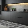 Tapis de Cuisine antidérapant en Vinyle Rectangles Sombres 50x120