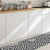 Tapis de Cuisine antidérapant en Vinyle Fantaisie en Noir et Blanc 50x240 cm