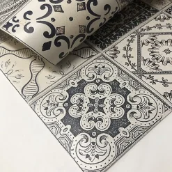 Tapis de Cuisine antidérapant en Vinyle Carreaux à Effet Vintage 50x240 cm