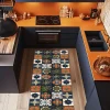 Tapis de Cuisine antidérapant en Vinyle Fleur Vintage 50x120
