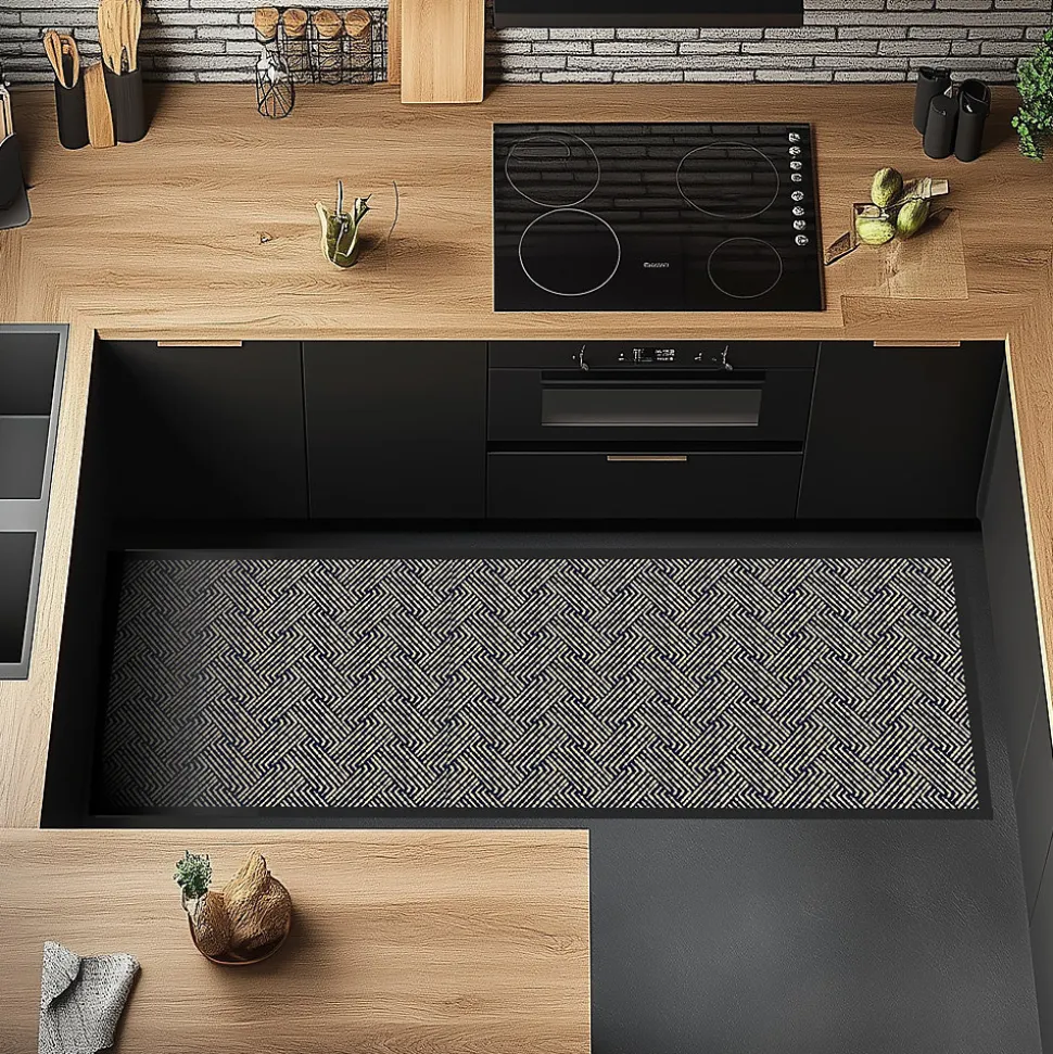 Tapis de Cuisine antidérapant en Vinyle Tissage 50x300