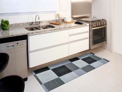 Tapis de cuisine ATTICGO gris rectangulaire animal print 48x200 cm SALLY