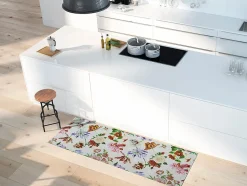 Tapis de cuisine ATTICGO multicolore rectangulaire dessins avec des fleurs 48x200 cm SALLY