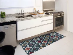 Tapis de cuisine ATTICGO vert rectangulaire dessins ethniques 52x100 cm RICCI