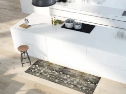 Tapis de cuisine ATTICGO marron rectangulaire dessins de printemps 52x100 cm SPRINTY