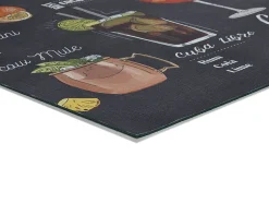 Tapis de cuisine ATTICGO noir rectangulaire dessins cocktails 52x100 cm RICCI