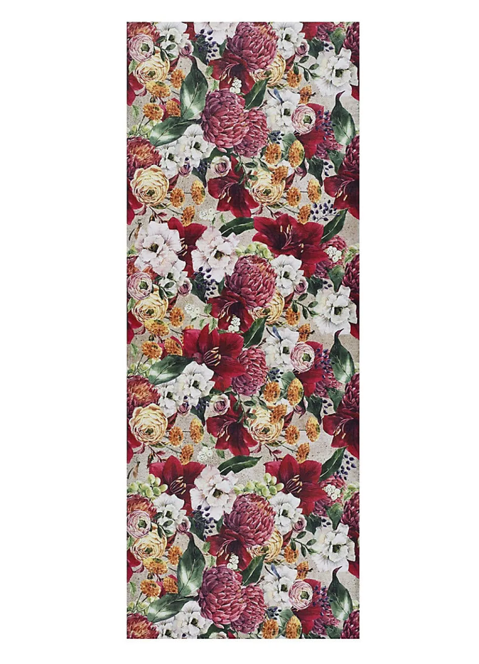 Tapis de cuisine ATTICGO rouge rectangulaire dessins avec des fleurs 52x100 cm RICCI