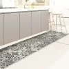 Tapis de Cuisine en Vinyle Antidérapant Tuiles Grises 50x240