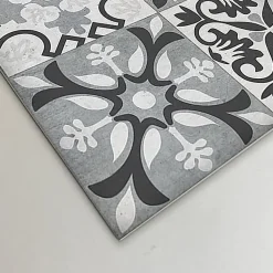 Tapis de Cuisine en Vinyle Antidérapant Tuiles Grises 50x240